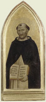 Thomas de Aquino a Jacopo del Casentino depictus