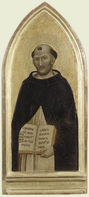 Thomas de Aquino a Jacopo del Casentino depictus