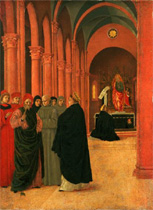 Thomas de Aquino convertens duos Iudaeos a Bartolomeo degli Erri depictus (Legion of Honor Museum, San Francisco)