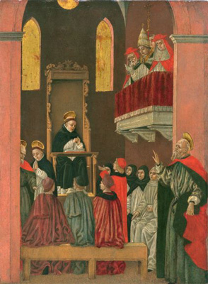 Thomas de Aquino a Bartolomeo degli Erri depictus («Visio fratris Paulini», Legion of Honor Museum, San Francisco)