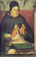 Thomas de Aquino a Justo Ghent depictus