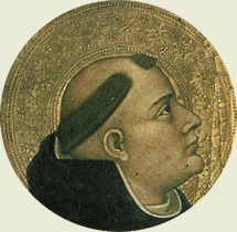 Thomas de Aquino ab Orcagna depictus (Altare, Capella Strozzi, Santa Maria Novella, Firenze)
